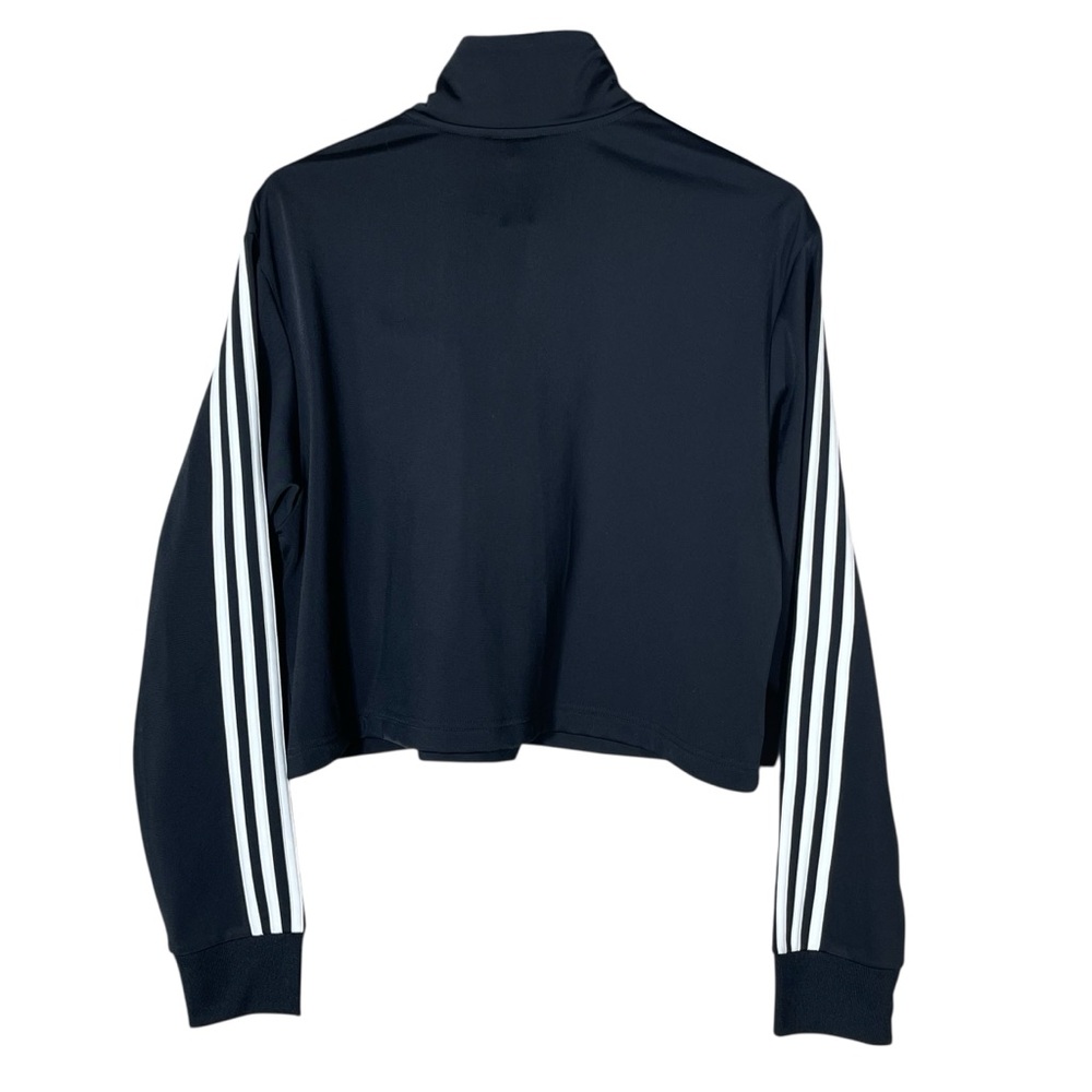 Adidas Black and White Cropped 1/4 Snap Pullover Tricot Jacket NWT Size Large - Picture 10 of 16